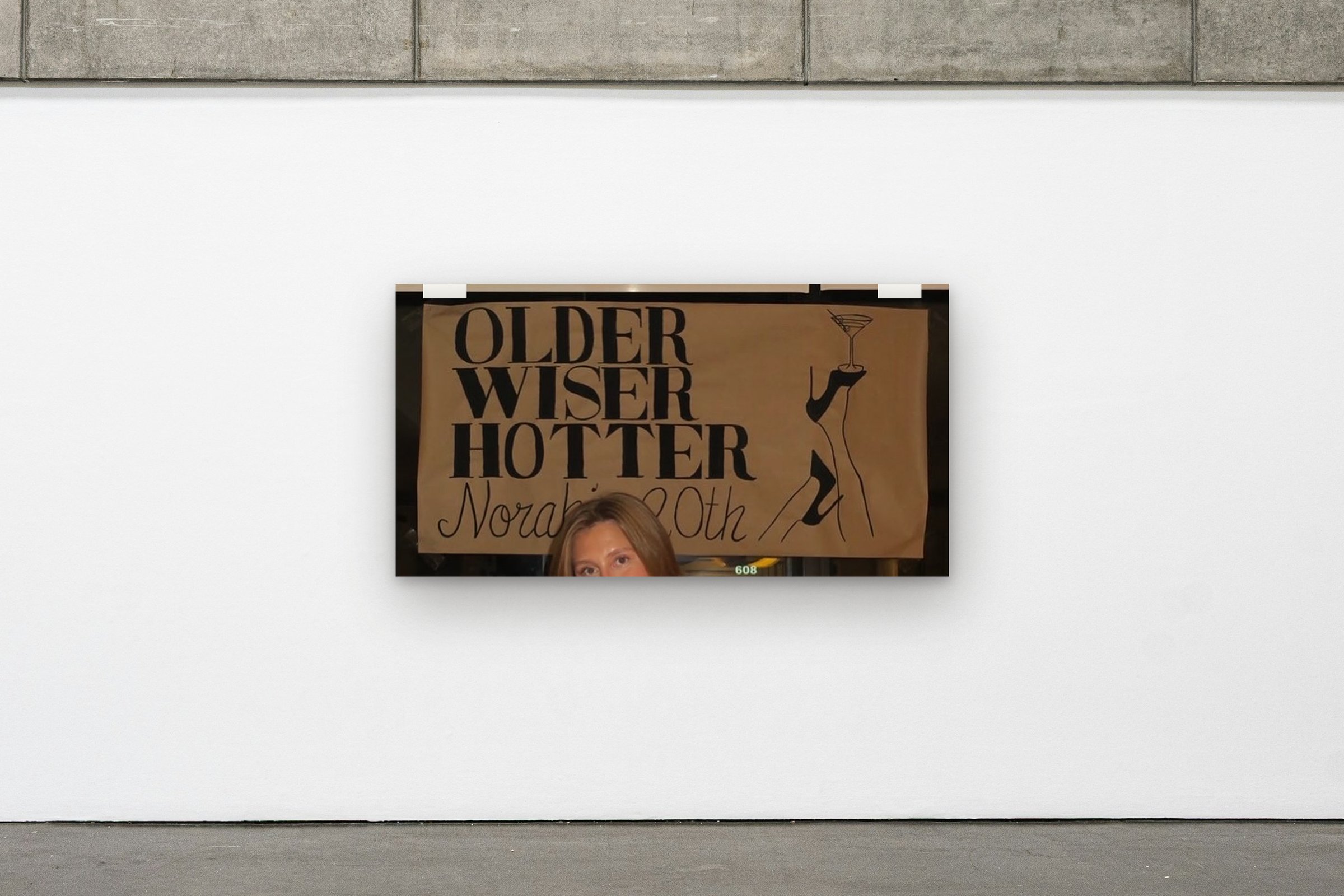 Older & Wiser hung on a gallery wall