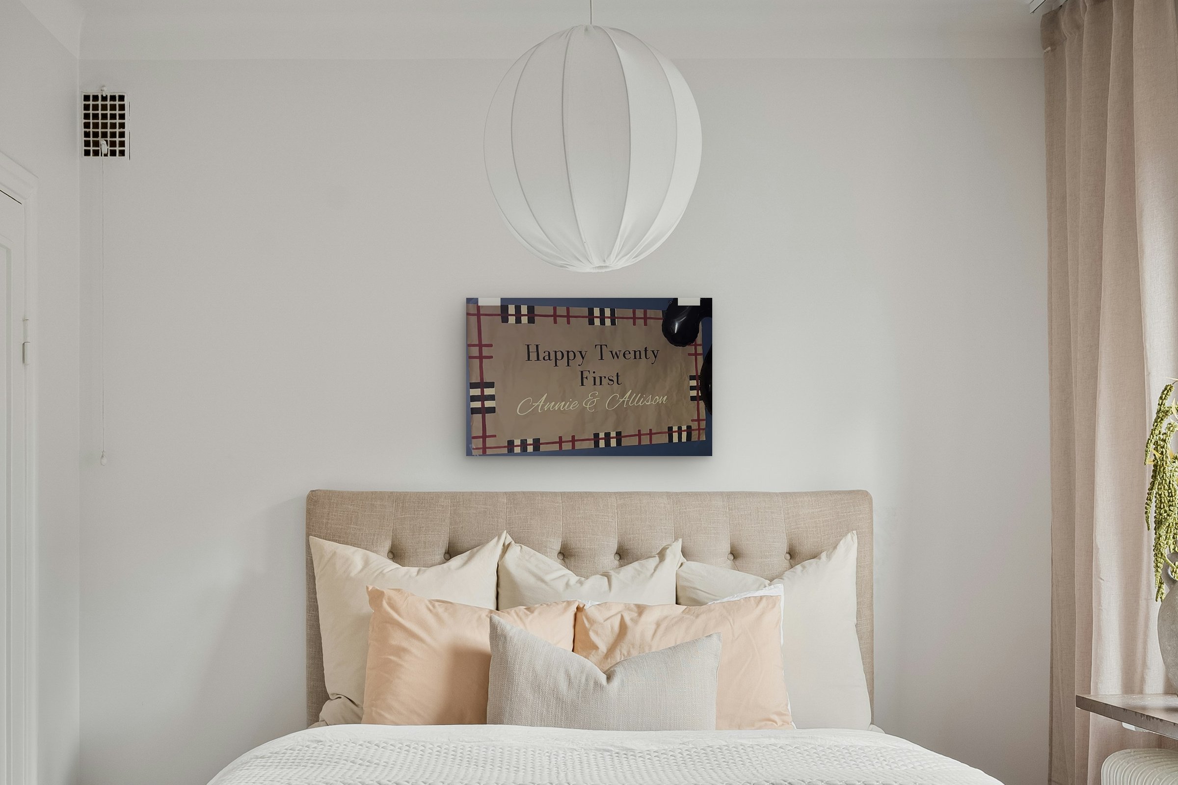 Plaid Twenty-First hung on a gallery wall