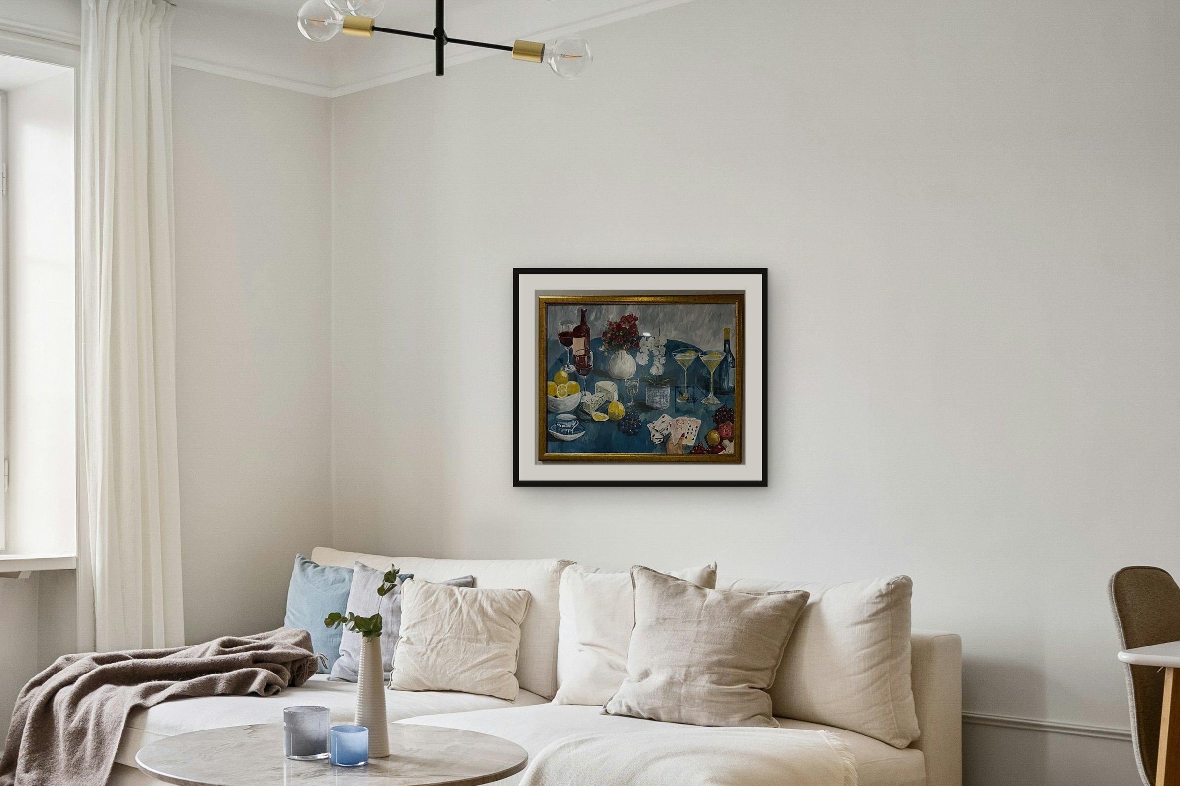 Table for Two hung on a gallery wall